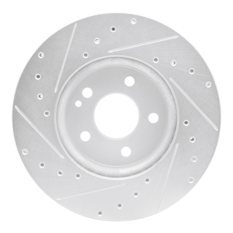 Mercedes-Benz Metris Brake Rotor (1) - Front Right - R1 Concepts - Drilled & Slotted - Silver - `16-`23